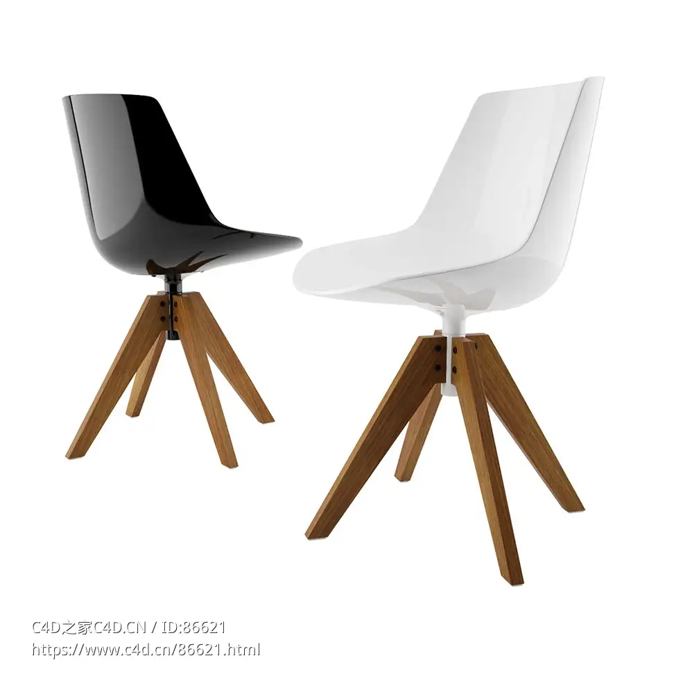 Flow 餐椅现代座椅3D模型素材下载Flow Chair by MDF Italia