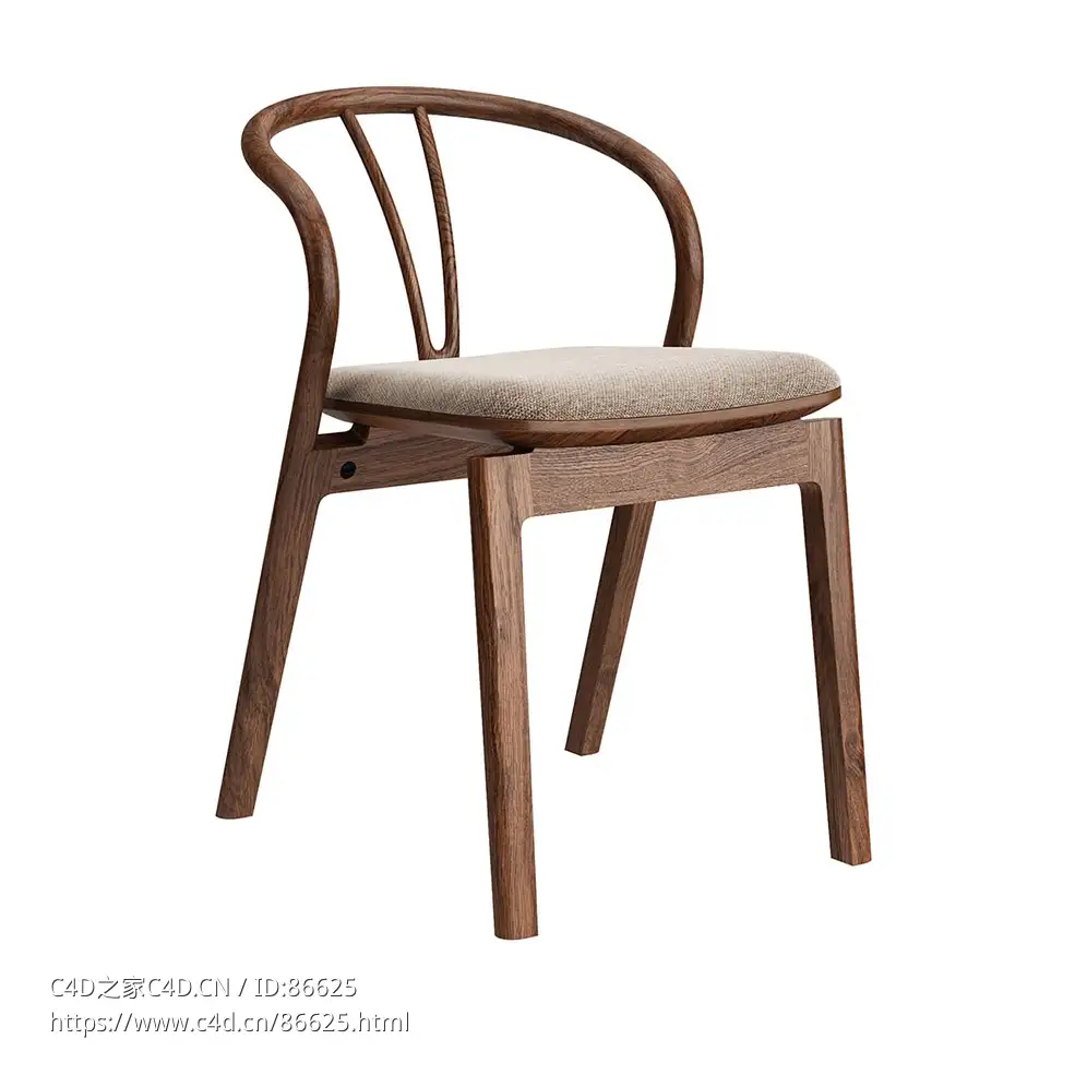 Flow 软包餐椅舒适餐椅3D模型素材下载Flow Dining Chair Upholstered by L Ercolani