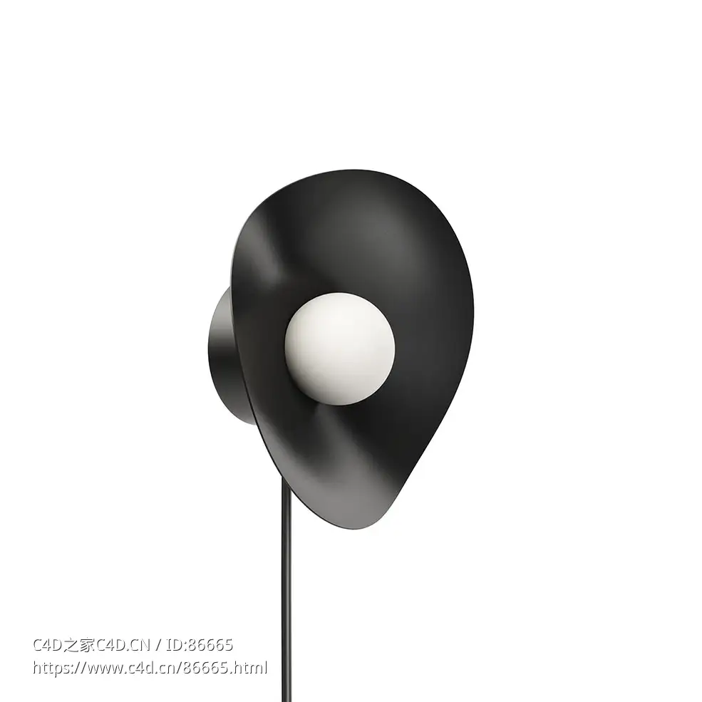 Fuji 小号壁灯墙面照明3D模型素材下载Fuji Wall Lamp Small by Norr11
