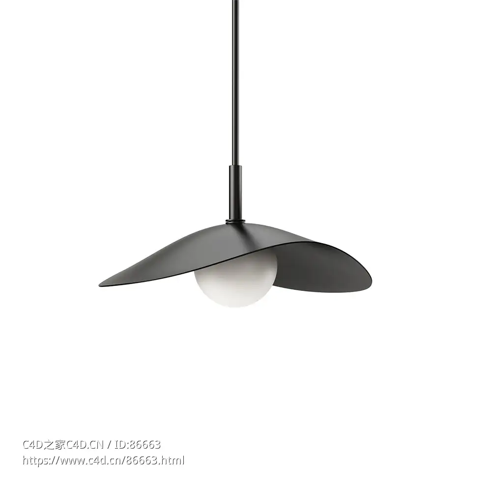 Fuji 小号吊灯照明灯具3D模型素材下载Fuji Pendant Lamp Small by Norr11