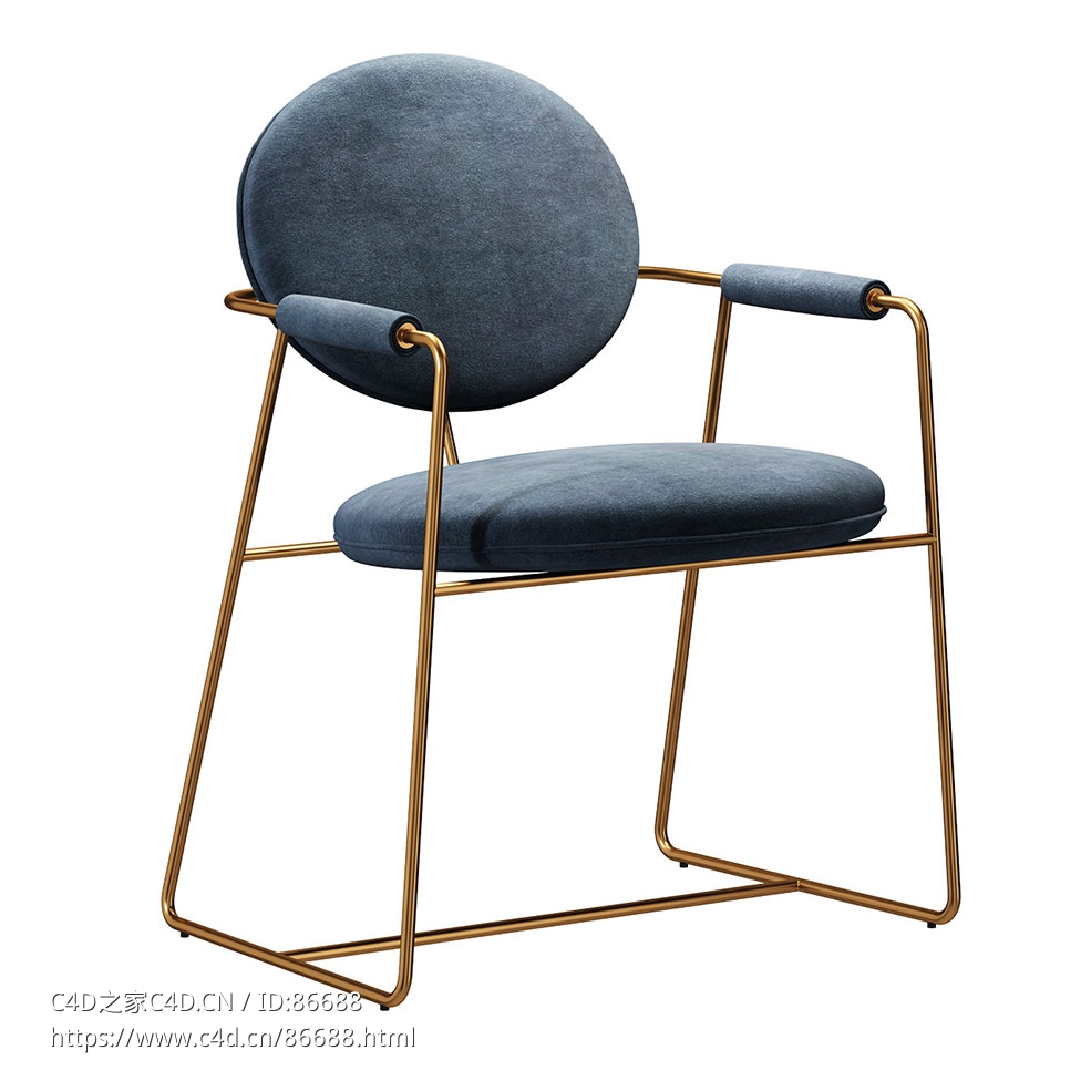 Gemma扶手椅Baxter品牌休闲座椅3D模型素材下载Gemma Armchair by Baxter - C4D之家 - 1201.jpg