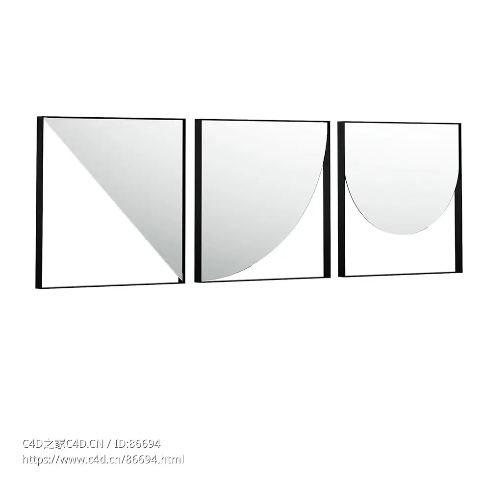 几何壁挂镜Schonbuch品牌装饰镜3D模型素材下载Geo Wall Mirror by Schonbuch