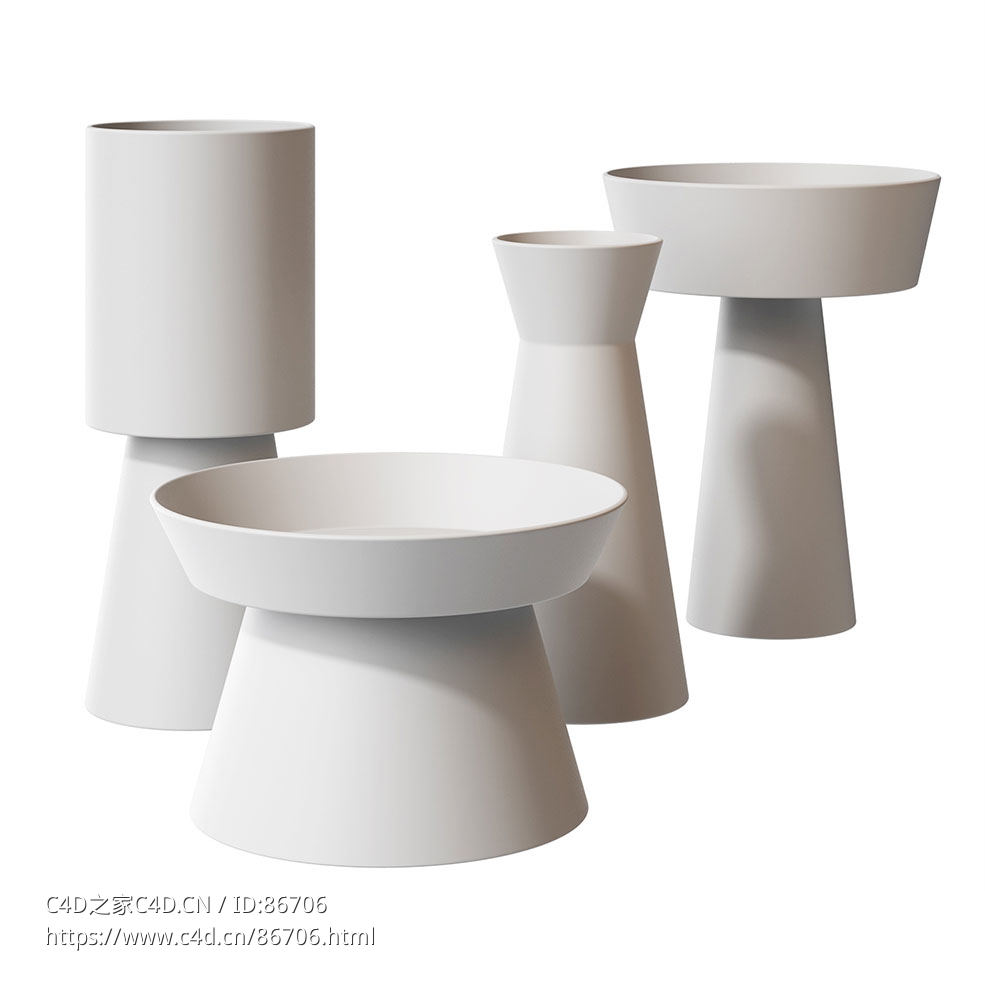 旋转陶瓷花瓶Adriani e Rossi品牌装饰品3D模型素材下载Giravolta Ceramic Vases by Ad