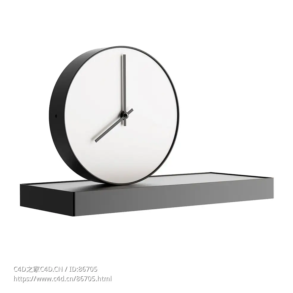 带镜时钟Formae品牌装饰钟表3D模型素材下载Giratempo Table Clock with Mirror by For