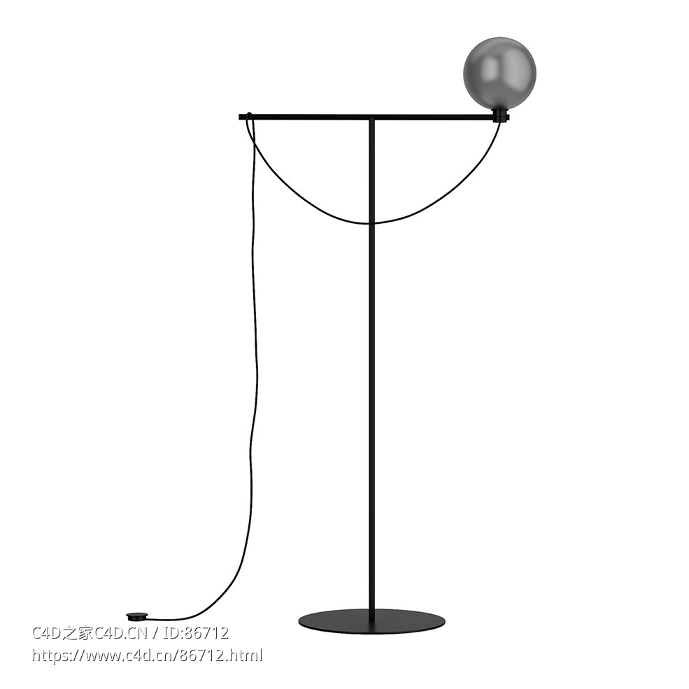 球形落地灯Handvark品牌照明灯具3D模型素材下载Globe Floor Lamp by Handvark