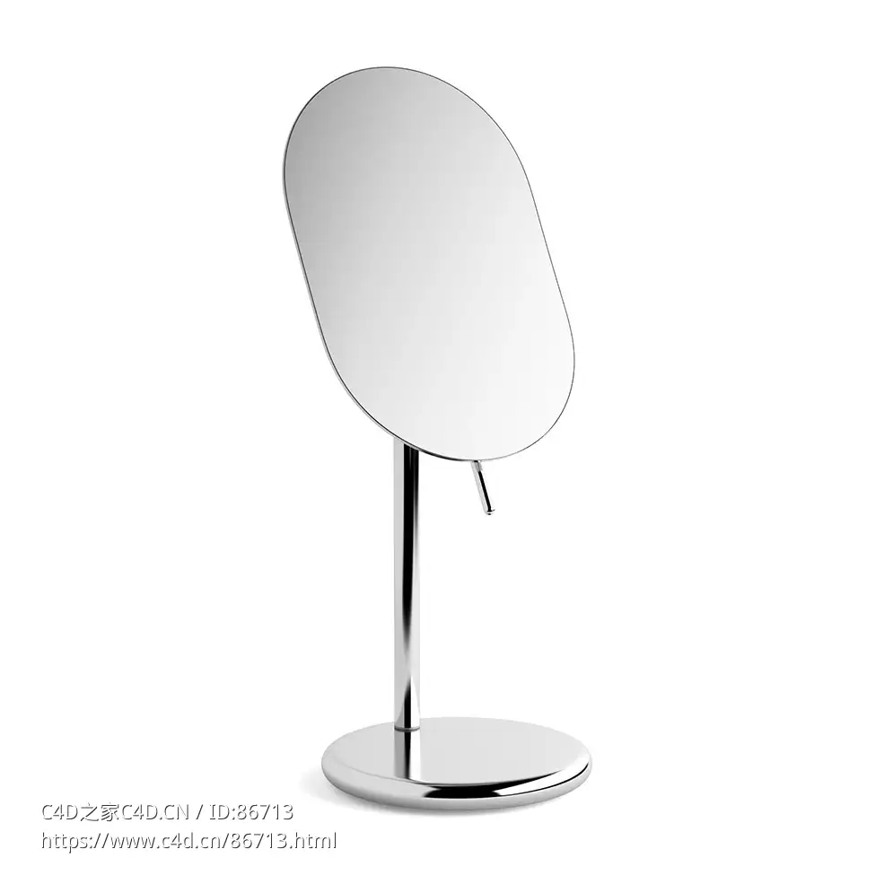 水滴台式镜Gessi品牌梳妆镜3D模型素材下载Goccia Table Mirror by Gessi