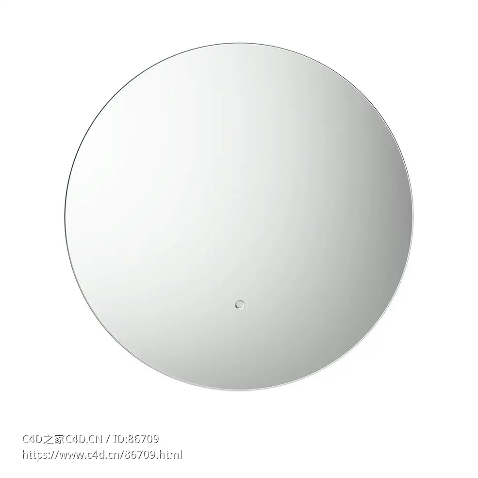 魅力圆形背光镜Scarabeo品牌浴室镜3D模型素材下载Glam Backlit Round Mirror by Scara