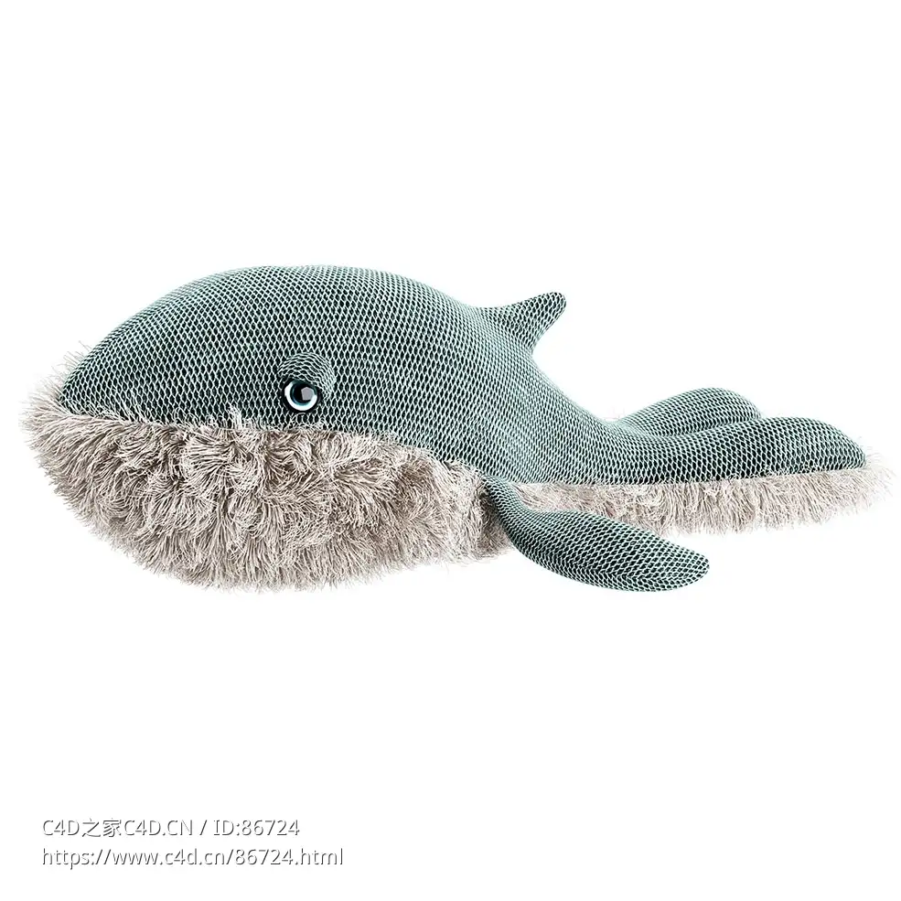 祖母巨鲸毛绒玩具Bigstuffed品牌玩具3D模型素材下载Grandma Giant Whale Soft Toy by