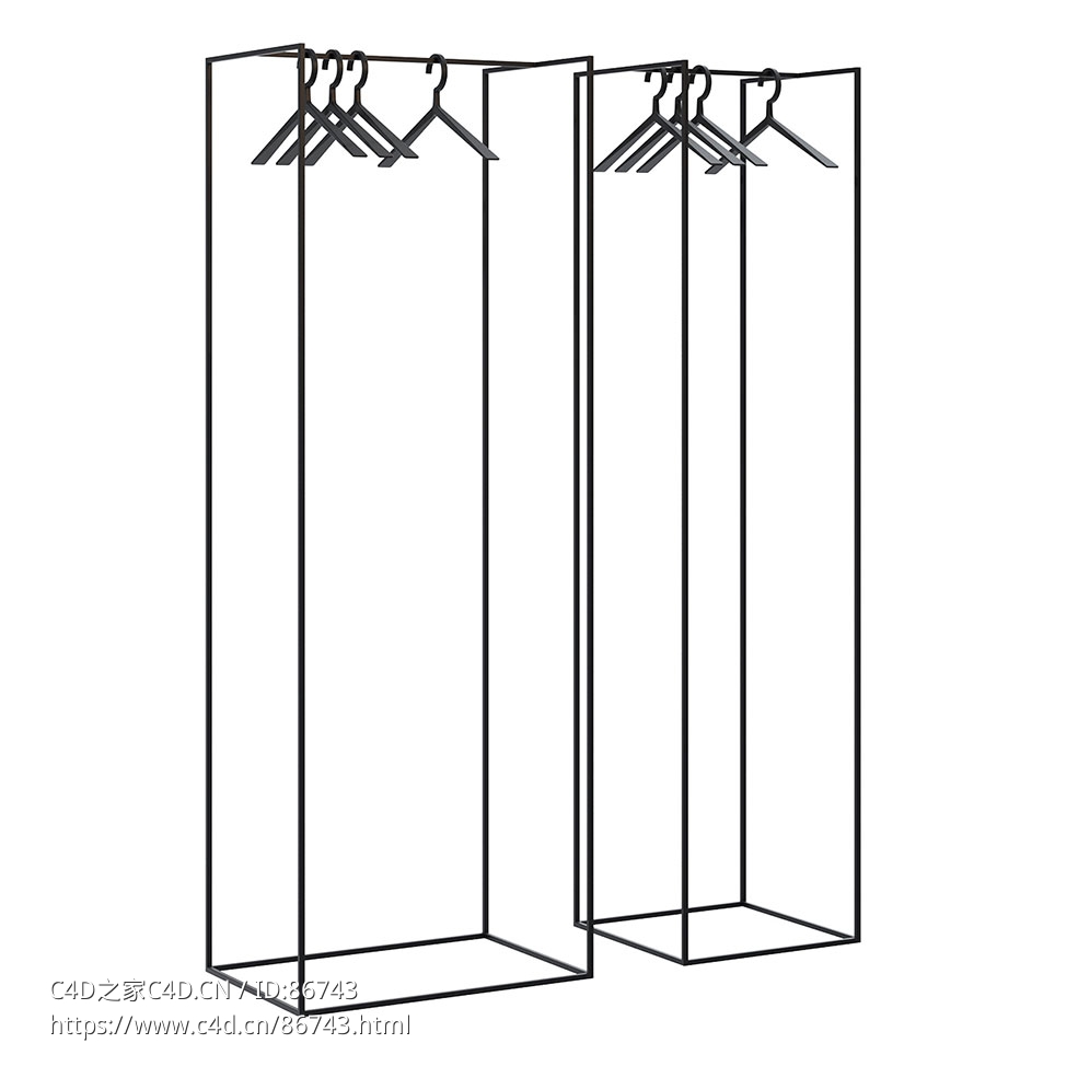 衣帽架Adriani e Rossi品牌家具3D模型素材下载Gruccia Coat Stand by Adriani e Rossi