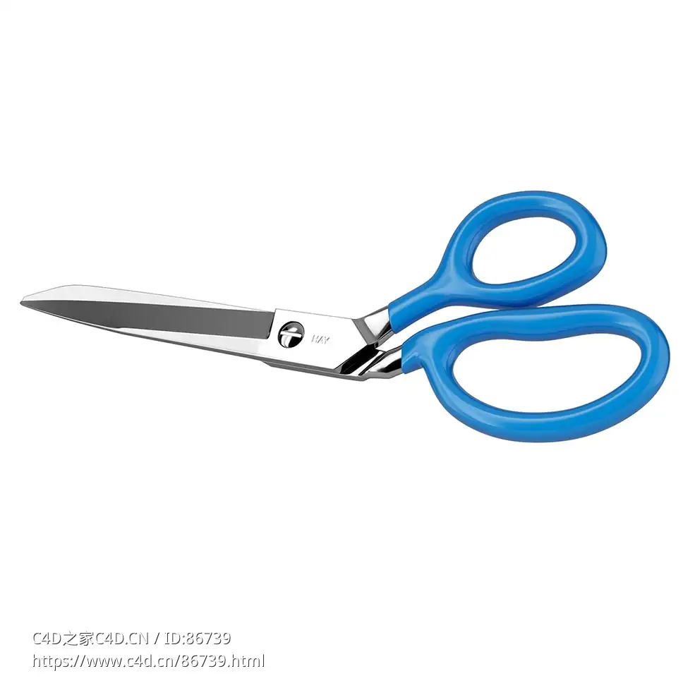 蓝色握把剪刀L号Hay品牌文具3D模型素材下载Grip Scissors L Blue by Hay