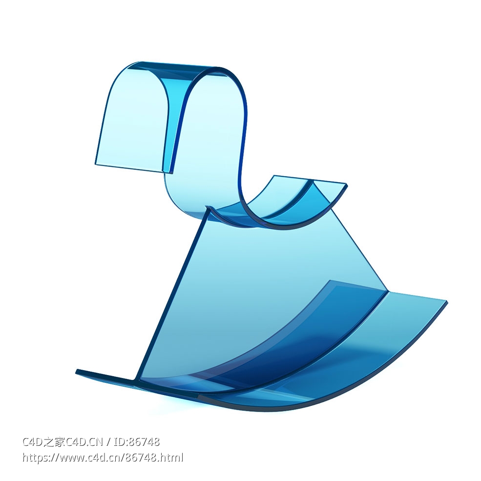 H形木马Kartell品牌儿童玩具3D模型素材下载H-Horse Rocking Horse by Kartell