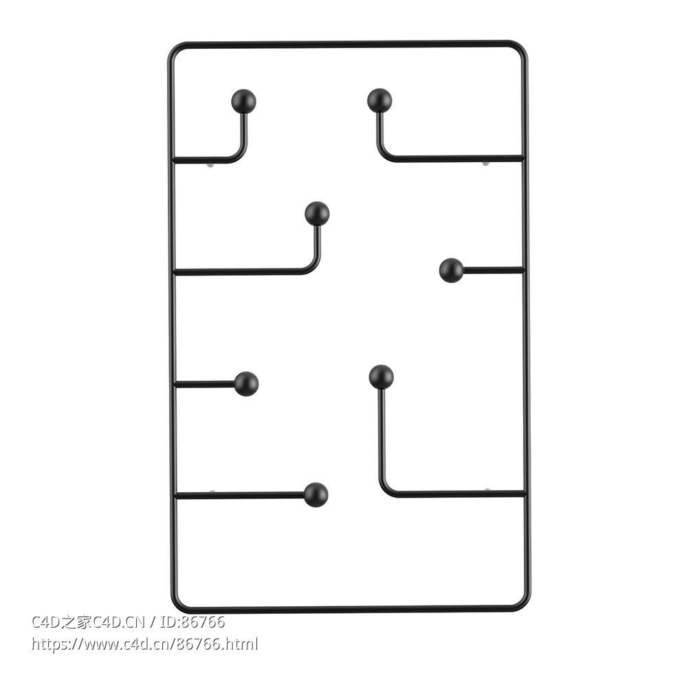 挂环衣架Karakter品牌家具3D模型素材下载Hang Around Coat Rack by Karakter