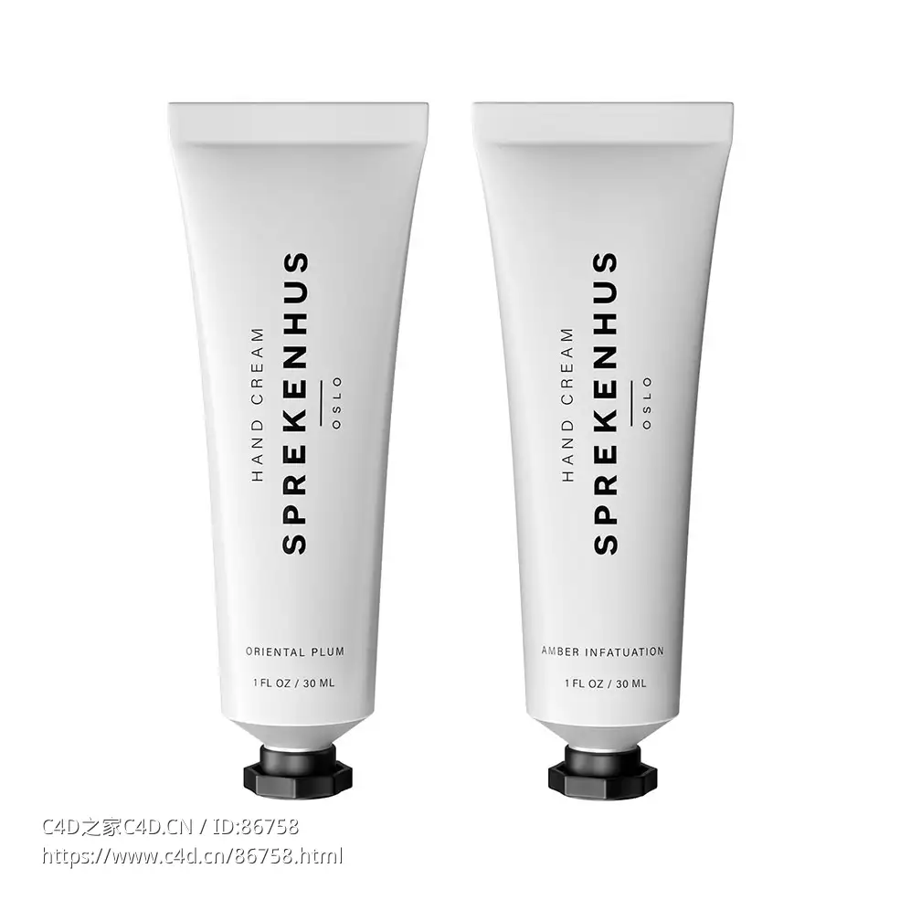 护手霜30毫升Sprekenhus品牌护肤品3D模型素材下载Hand Cream 30ml by Sprekenhus - C4D之家 - 1271.jpg
