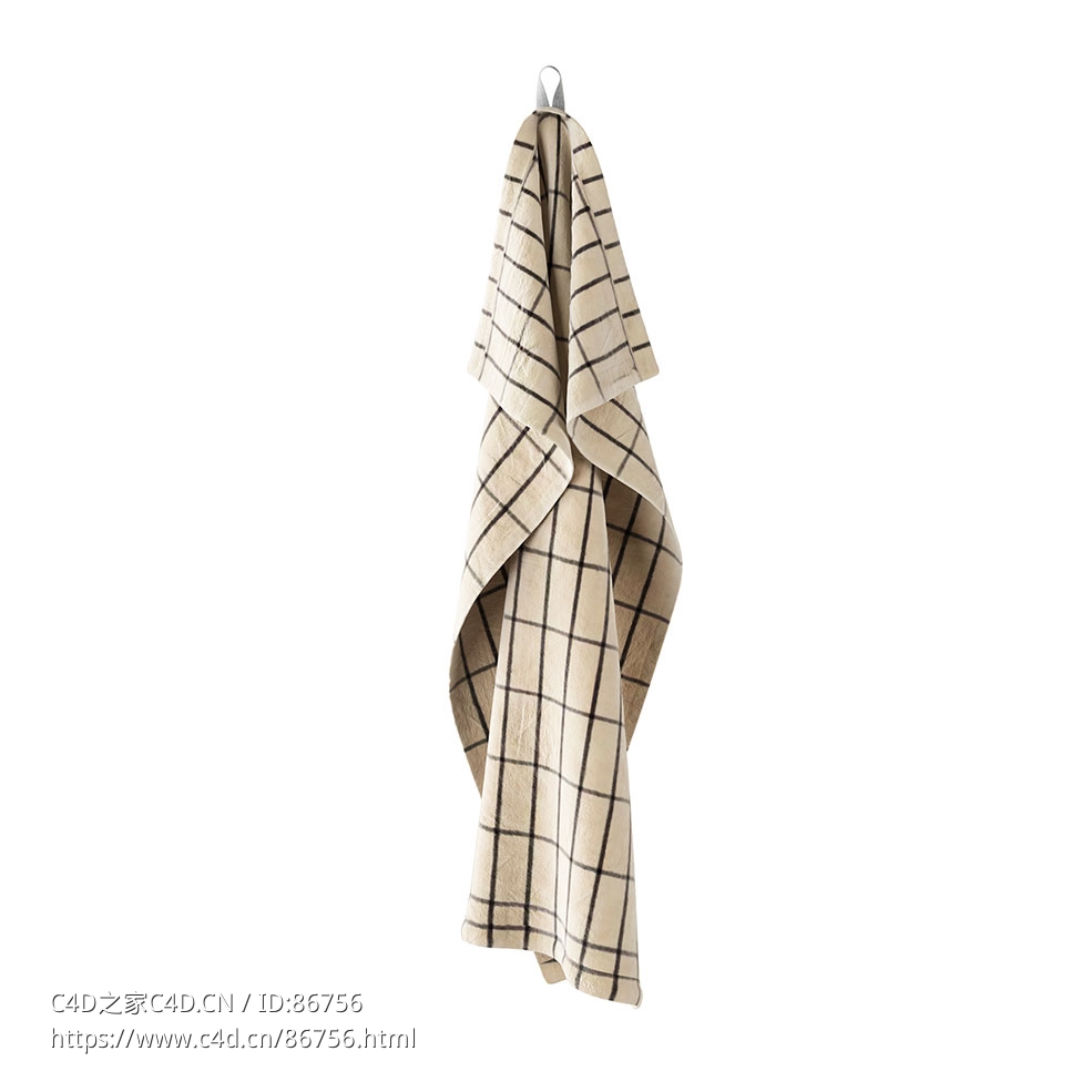 沙黑色茶巾Ferm Living品牌毛巾3D模型素材下载Hale Tea Sand Black Towel by Ferm Liv