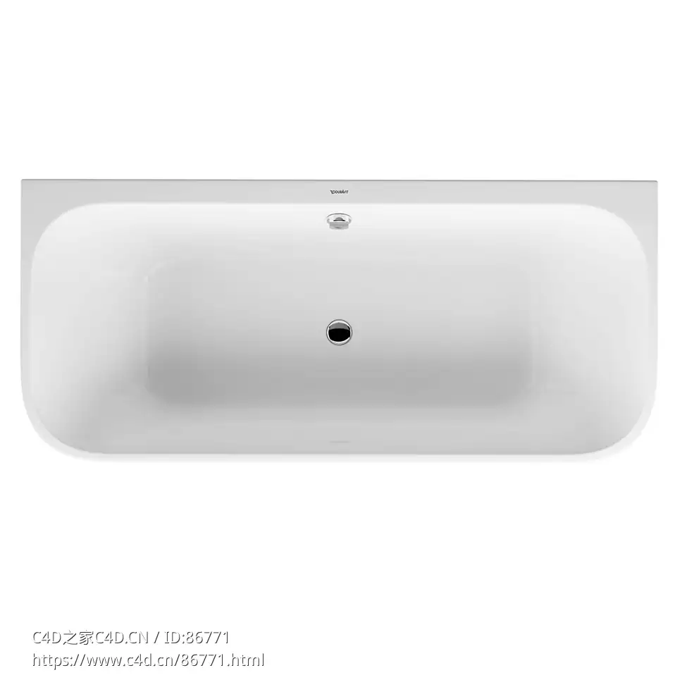 快乐D.2系列700318浴缸Duravit品牌卫浴3D模型素材下载Happy D.2 Bathtub 700318 by Du