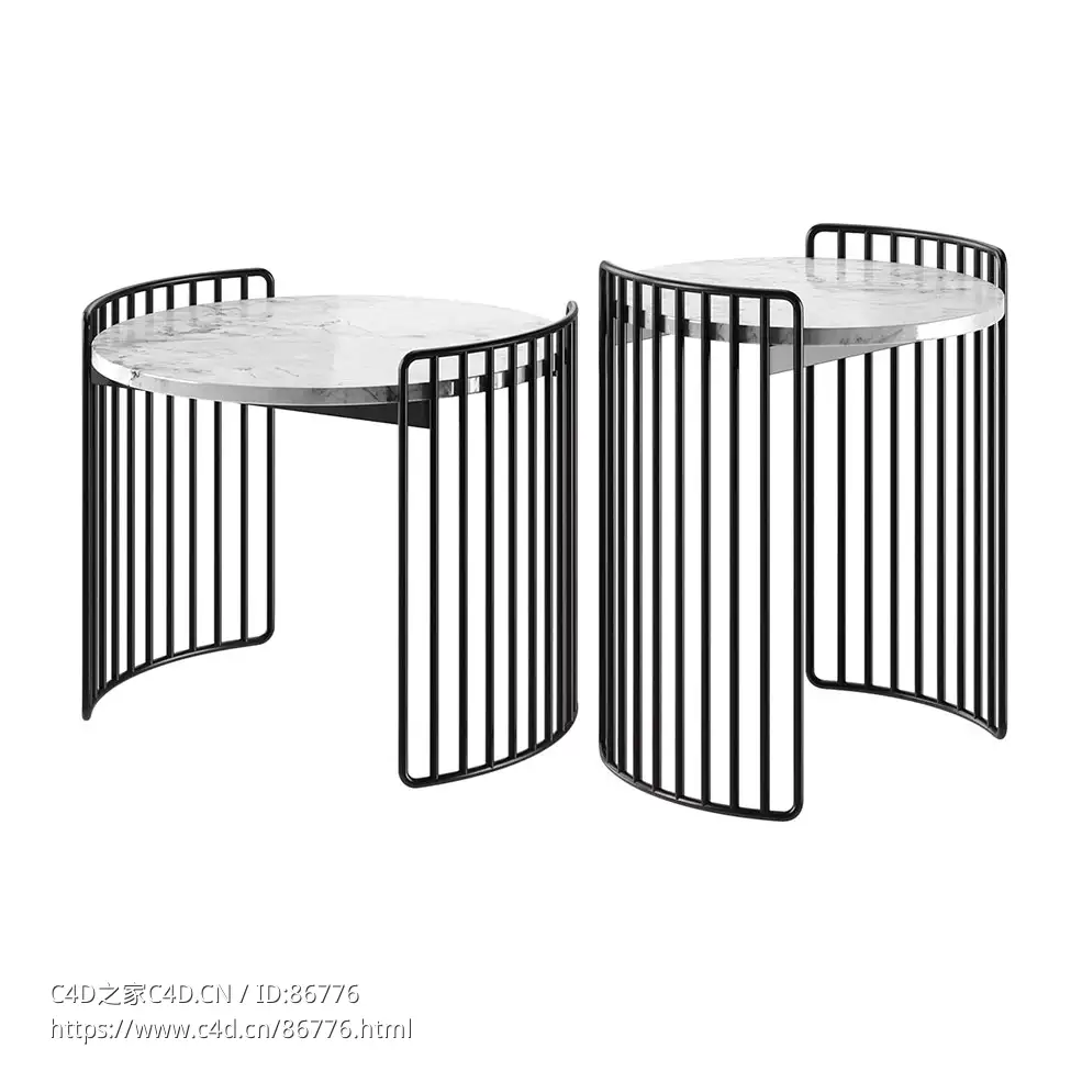 竖琴边几Bonaldo品牌家具3D模型素材下载Harpe Side Coffee Table by Bonaldo - C4D之家 - 1289.jpg