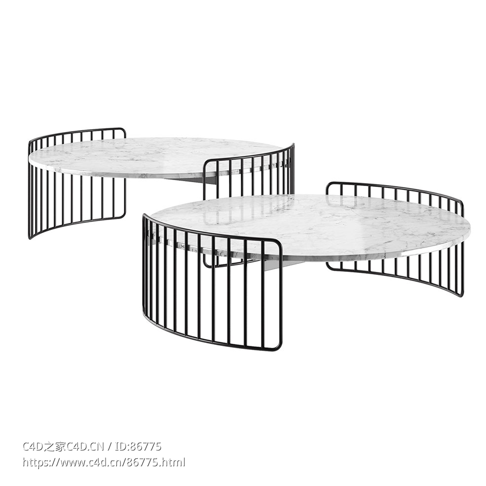 竖琴咖啡桌Bonaldo品牌家具3D模型素材下载Harpe Coffee Table by Bonaldo