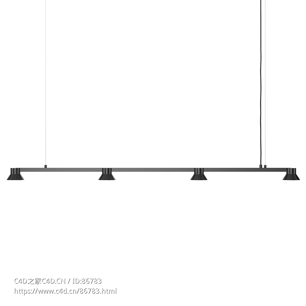 线性帽子吊灯Normann Copenhagen品牌照明3D模型素材下载Hat Linear Pendant Lamp by N