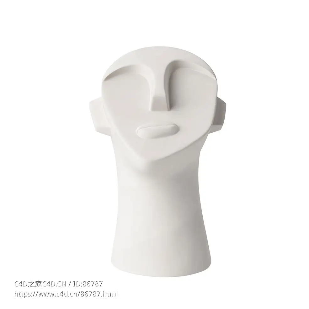 抽象头像雕塑Bloomingville品牌装饰品3D模型素材下载Head Sculpture Abstract by Bloo