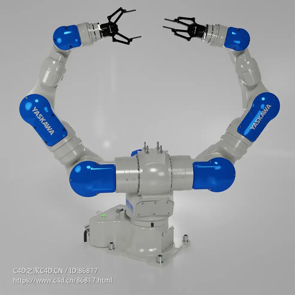 专业工业自动化双臂机械手臂Yaskawa机器人装配3D模型下载教程资源Robot Yaskawa-Motoman Sda20f-Rigged