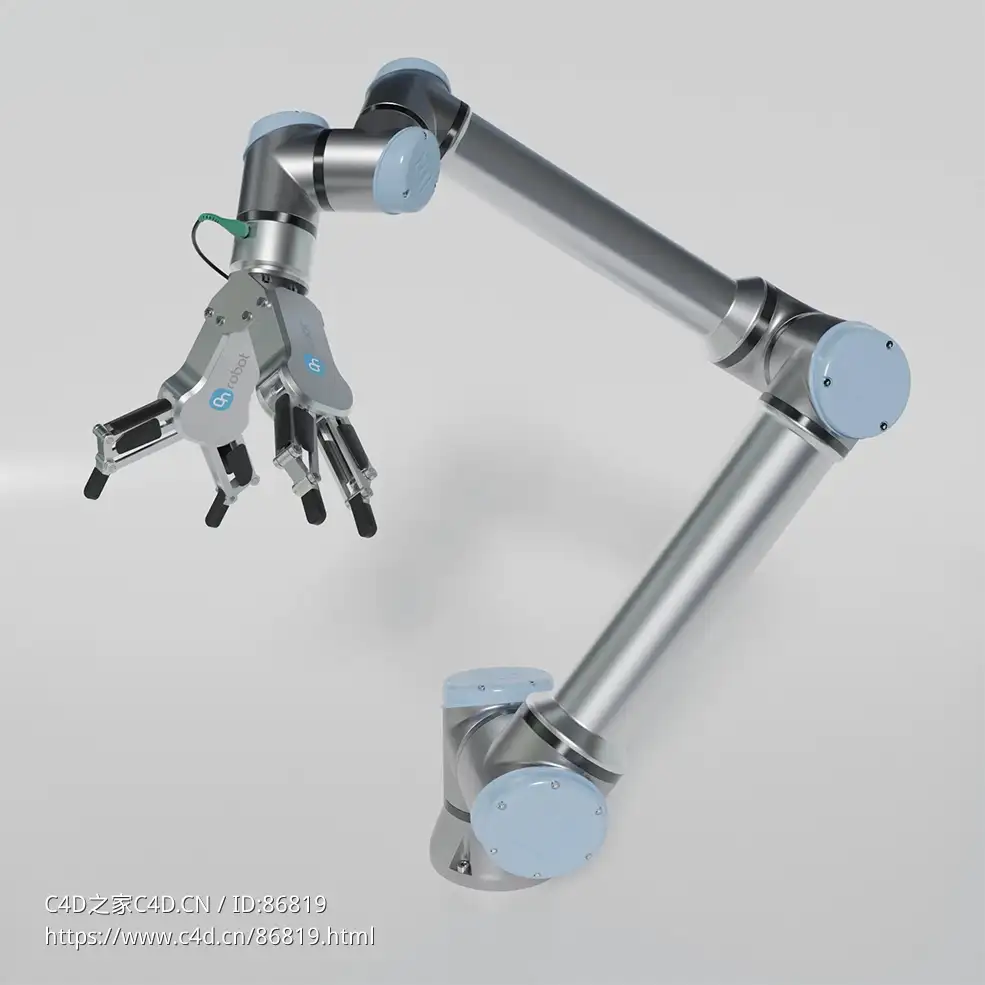 UR10e工业机器人模型协作机械手臂自动化设备机械臂设备三维模型机器人3D设计素材Universal Robots Ur10e With Two On Robot Rg2 Two Finger Grippers