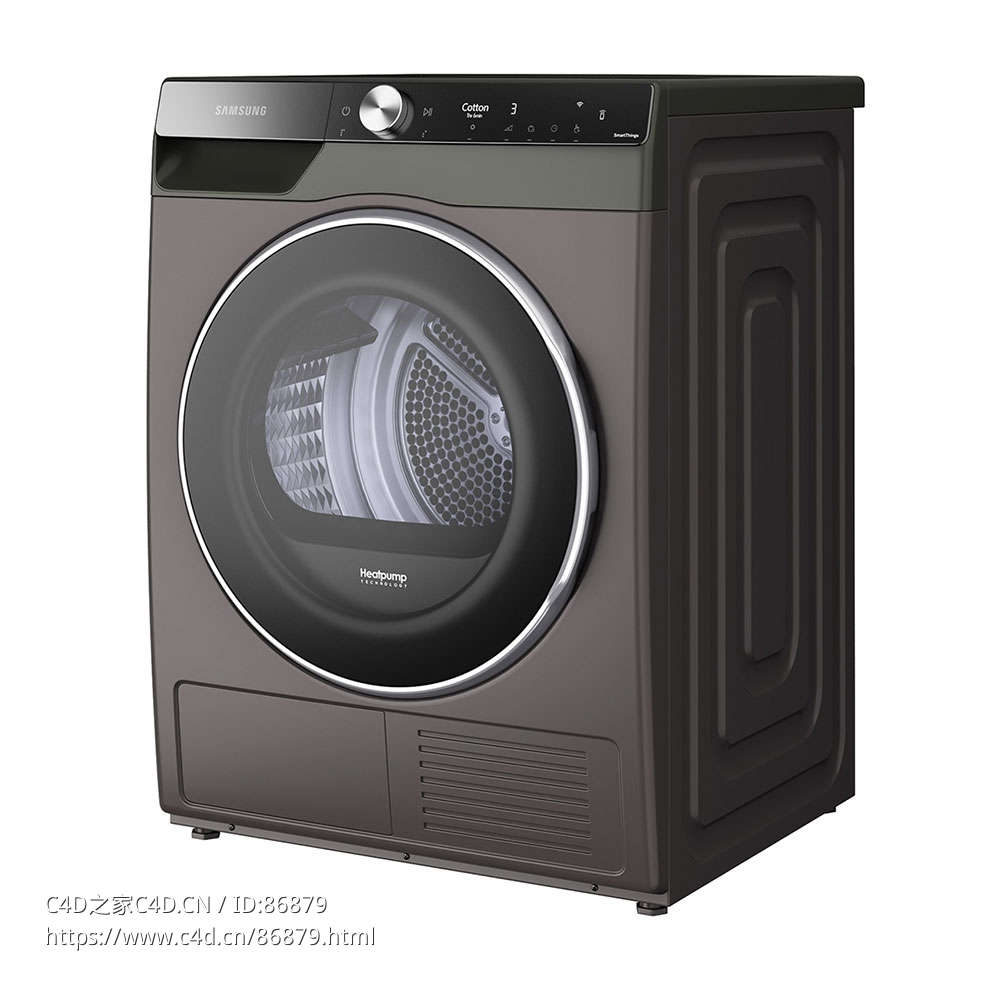三星6系列热泵式干衣机3D模型素材下载Heat Pump Tumble Dryer Series 6 by Samsung
