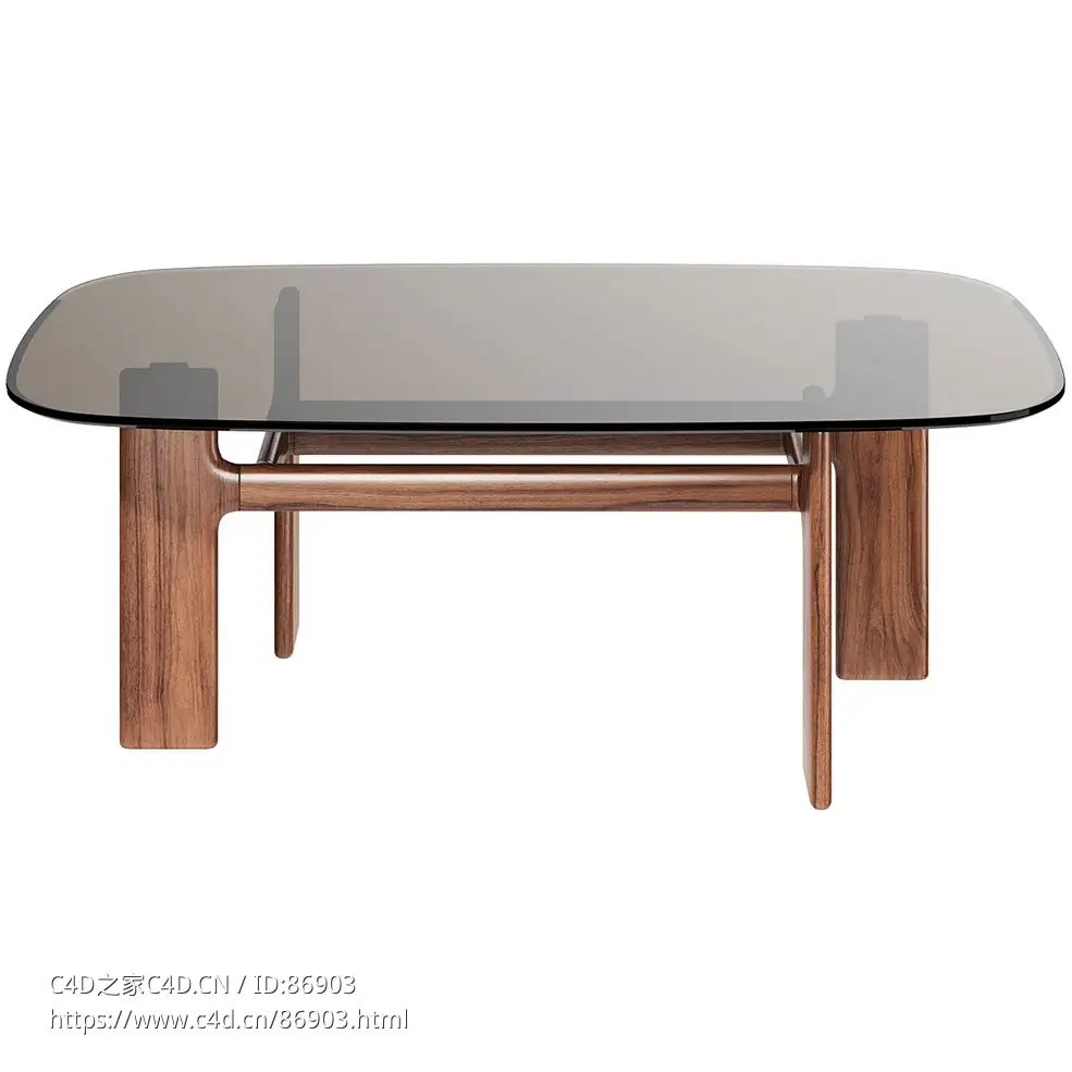 博纳尔多河马木制餐桌3D模型素材下载Hippos Wood Dining Table by Bonaldo
