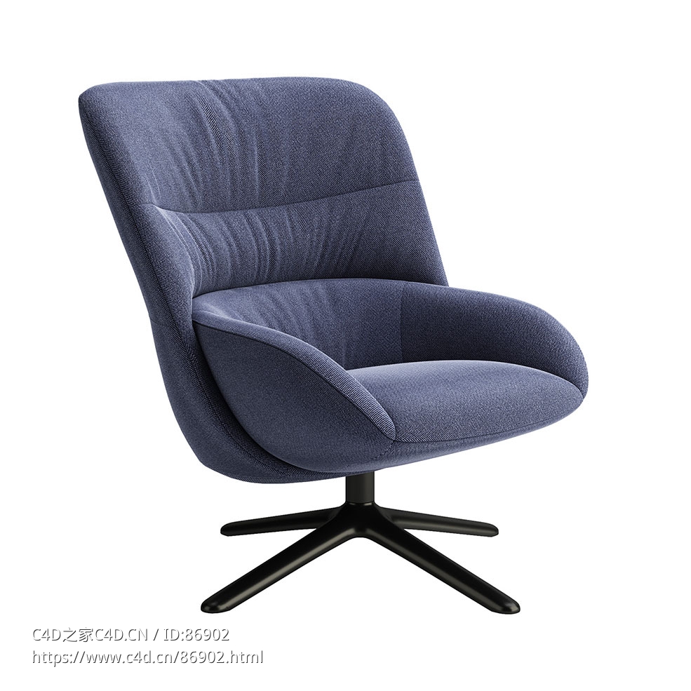 利奥卢克斯希尔科扶手椅3D模型素材下载Hilco Armchair by Leolux - C4D之家 - 1324.jpg