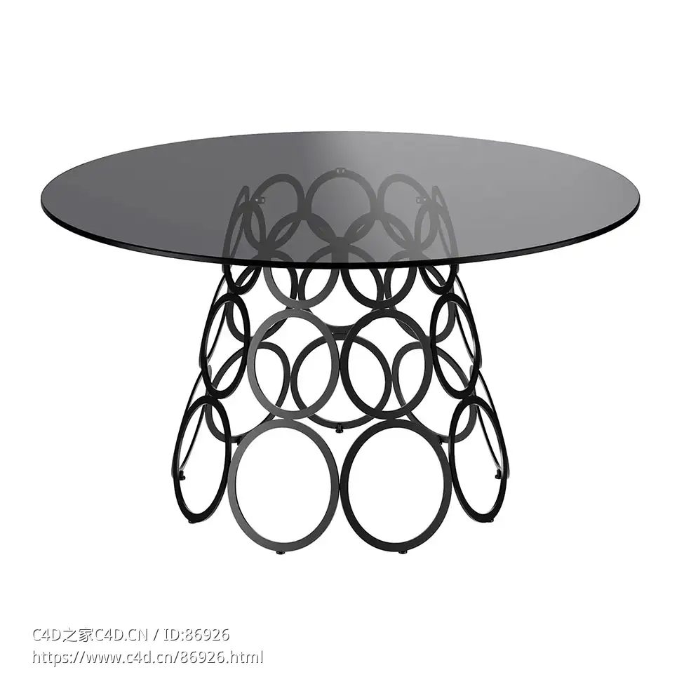 博纳尔多呼啦圈圆形餐桌3D模型素材下载Hulahoop Round Dining Table by Bonaldo