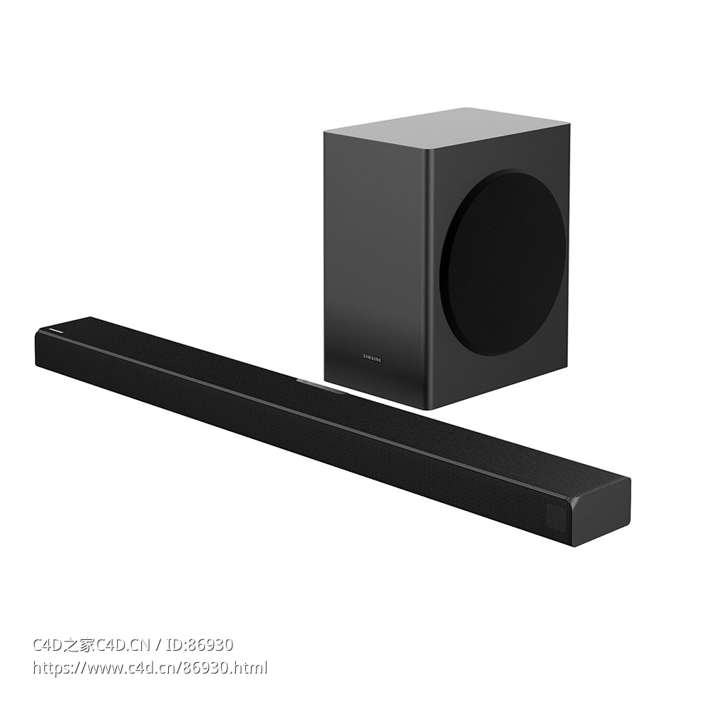 三星HW-Q60T 5.1声道音响条3D模型素材下载HW-Q60T 5.1-Channel Soundbar by Samsung - C4D之家 - 1352.jpg
