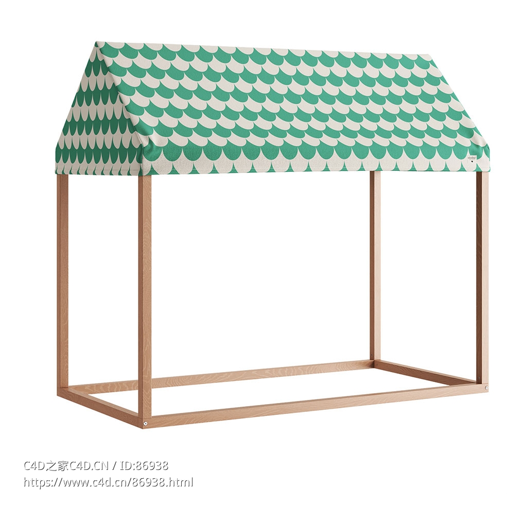 Nobodinoz绿鳞伊比萨家居小屋126x66x1133D模型素材下载Ibiza Home Hut 126x66x113 Gre