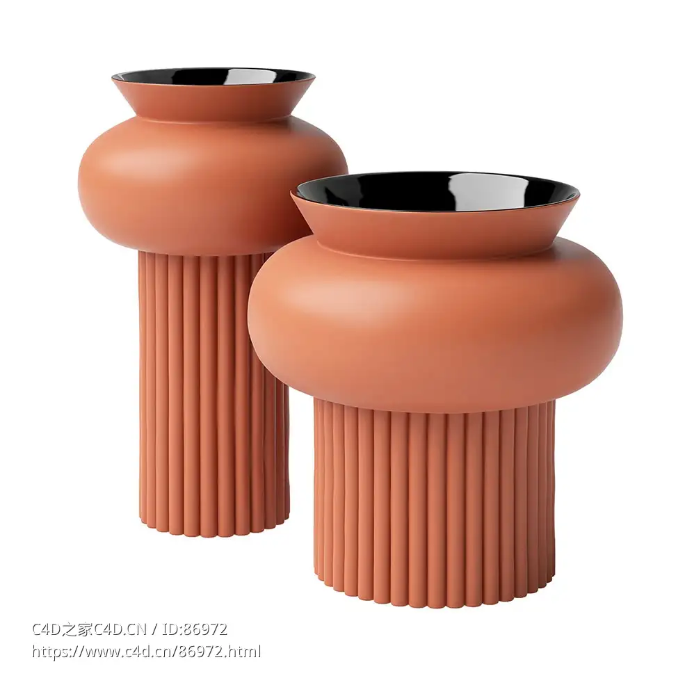 卡利加里斯爱奥尼亚陶瓷花瓶3D模型素材下载Ionico Ceramic Vases by Calligaris