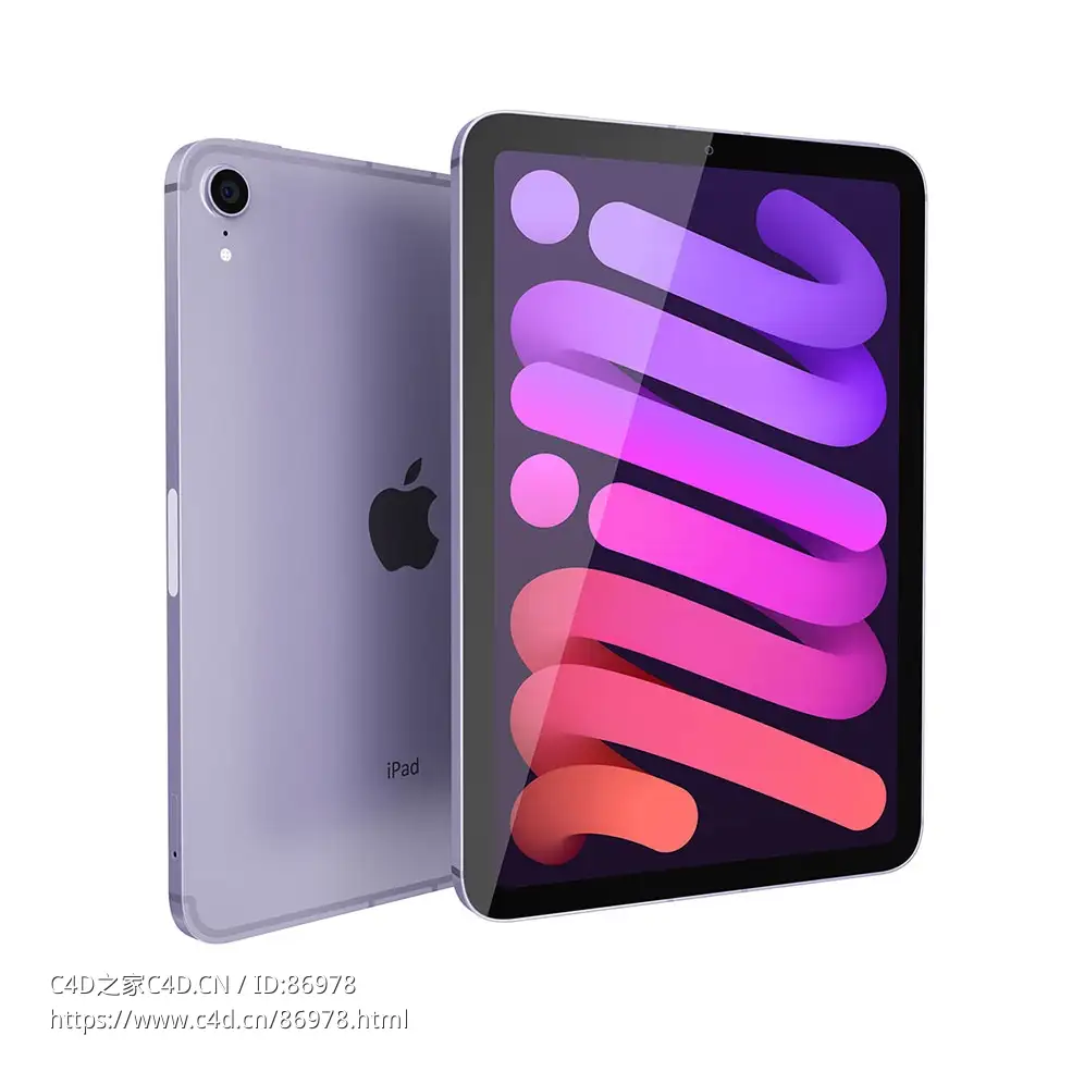 苹果iPad Mini 20213D模型素材下载iPad Mini 2021 by Apple
