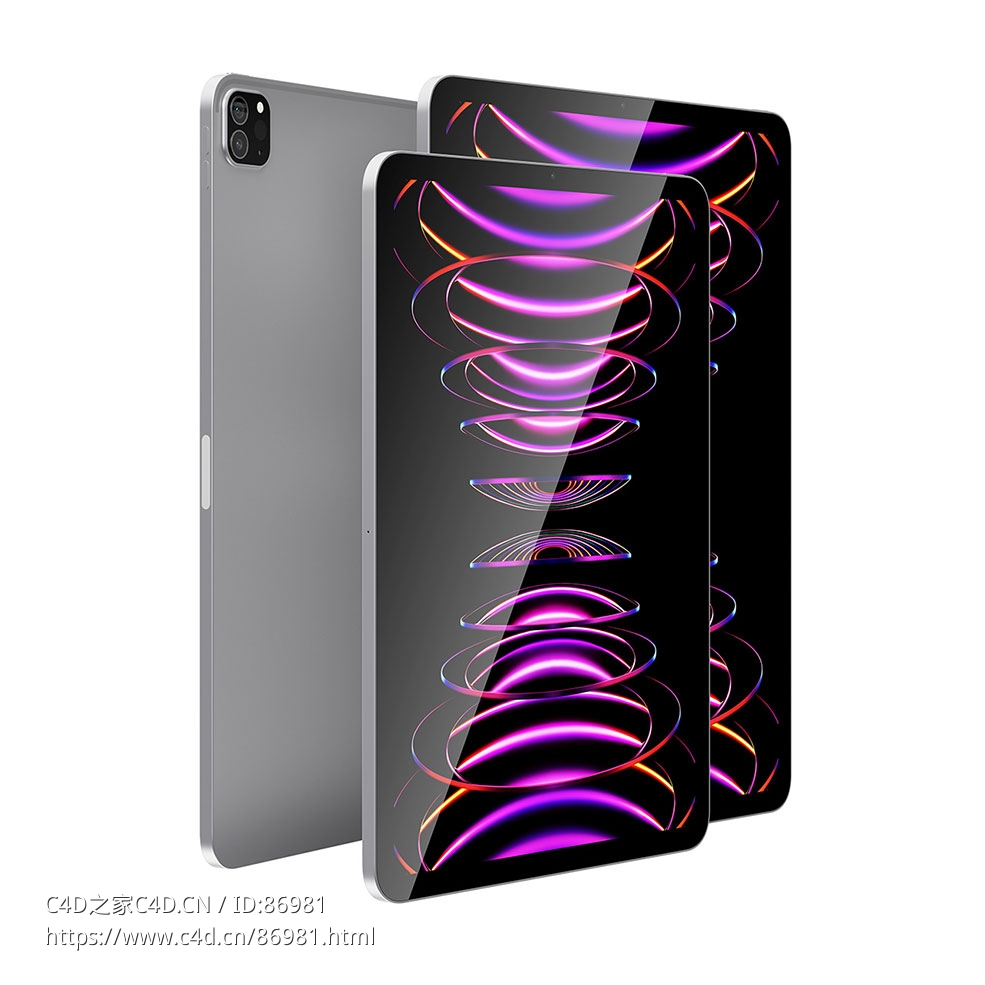 苹果2022款iPad Pro平板电脑3D模型素材下载iPad Pro 2022 by Apple