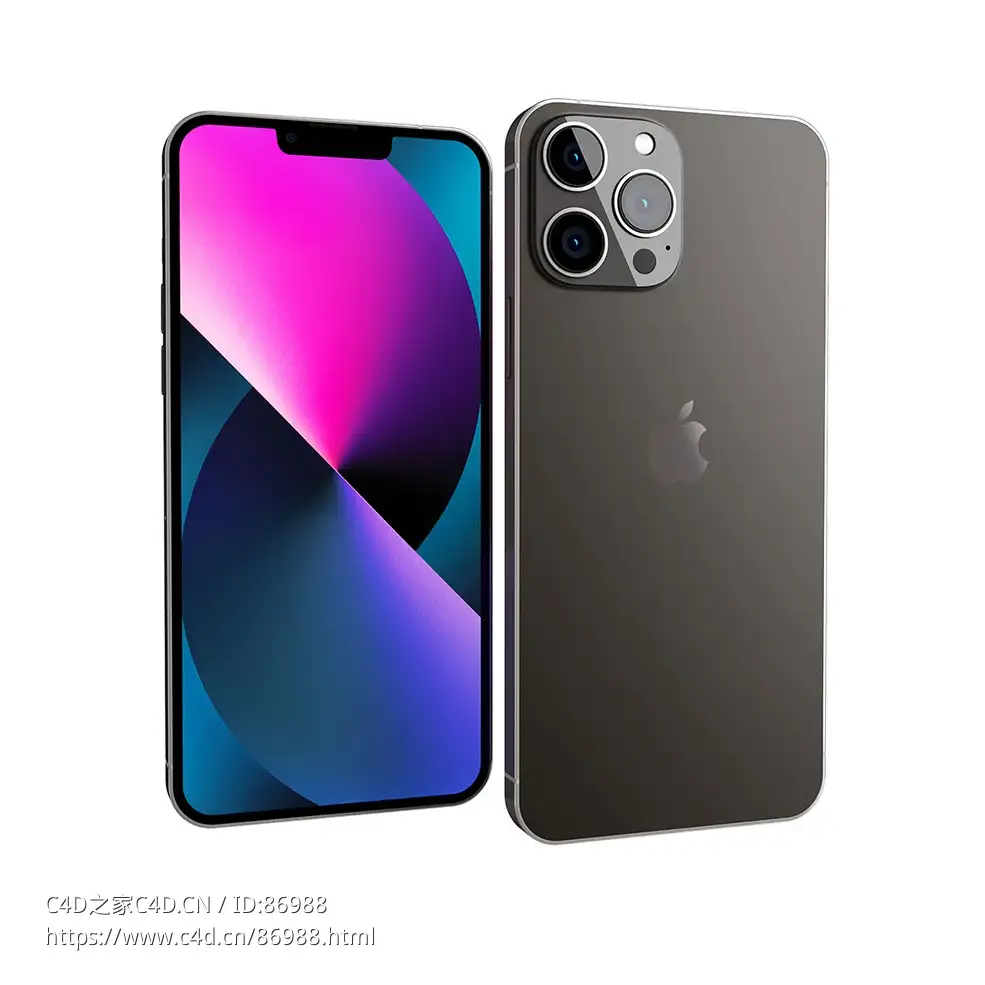 苹果iPhone 13 Pro Max智能手机3D模型素材下载iPhone 13 Pro Max by Apple