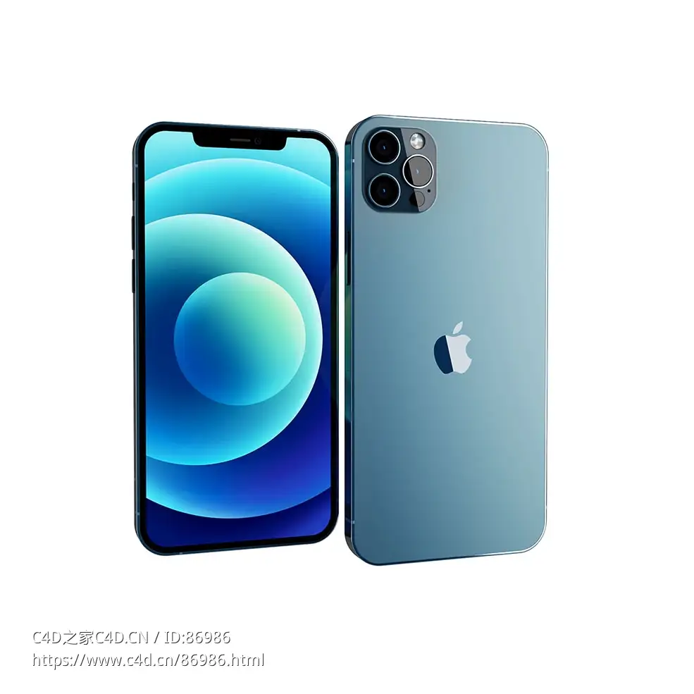 苹果iPhone 12 Pro智能手机3D模型素材下载iPhone 12 Pro by Apple