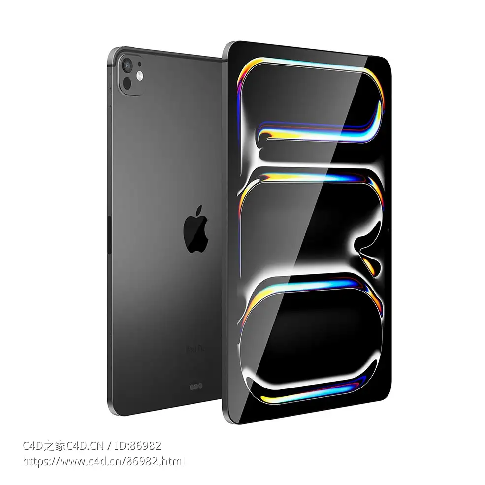 苹果2024款11英寸iPad Pro平板电脑3D模型素材下载iPad Pro 2024 11 Inch by Apple