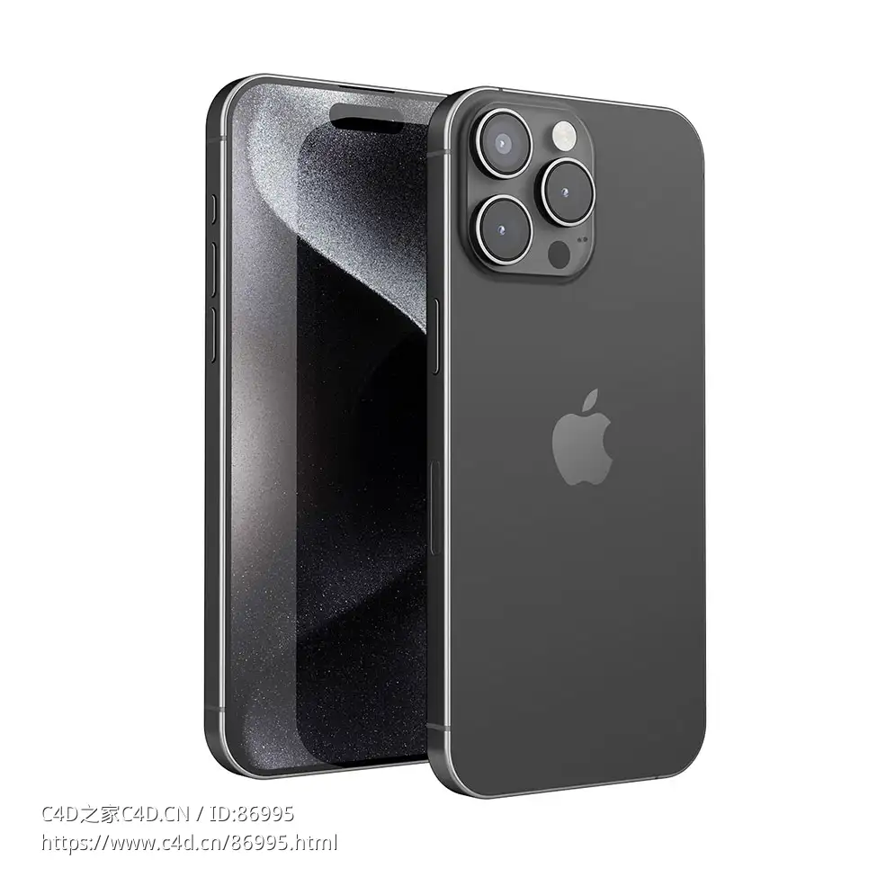苹果2023款iPhone 15 Pro Max智能手机3D模型素材下载iPhone 15 Pro Max 2023 by Apple