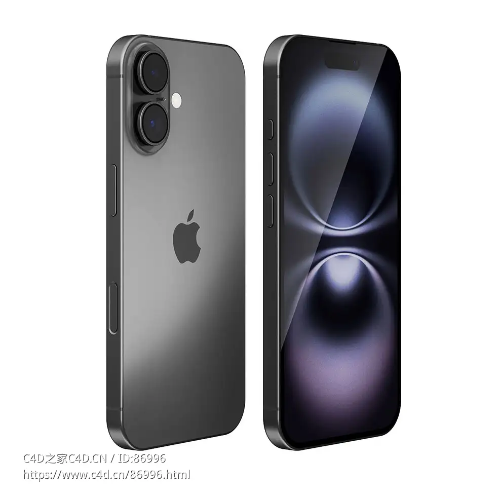 苹果2024款iPhone 16智能手机3D模型素材下载iPhone 16 2024 by Apple