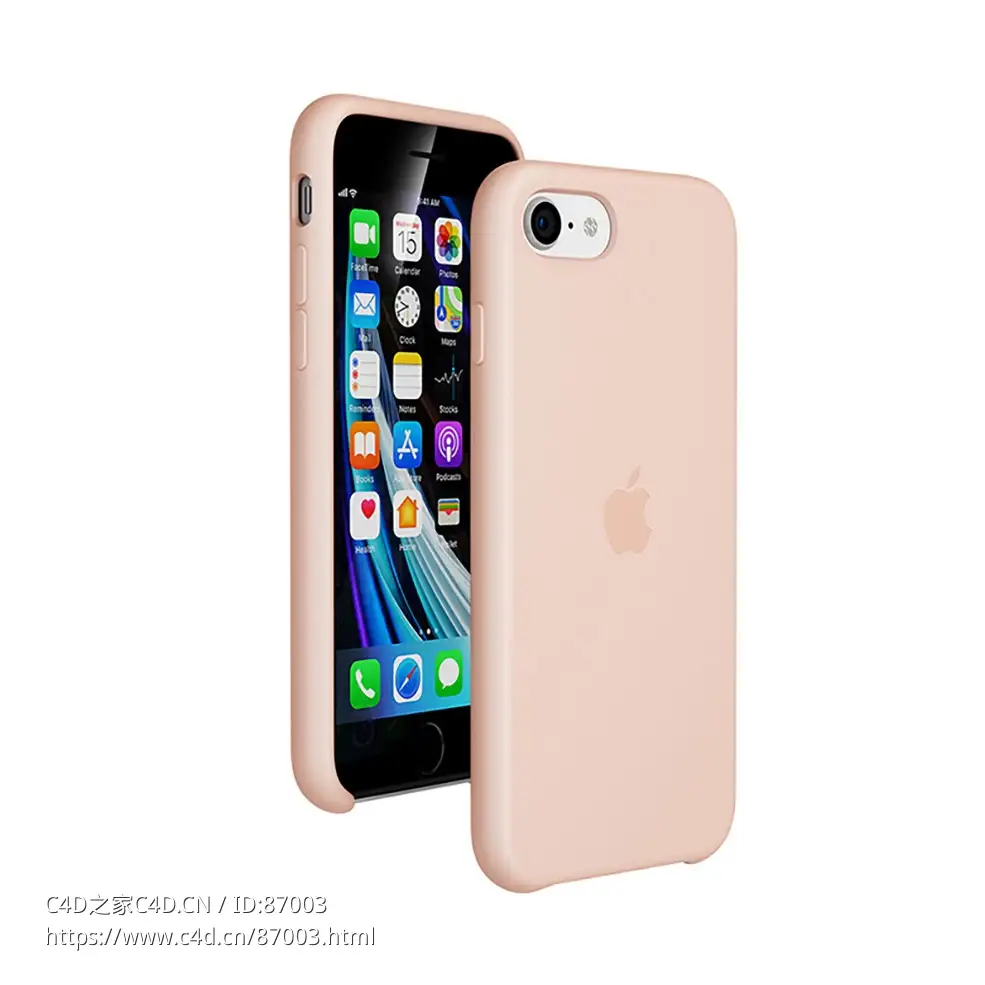苹果iPhone SE硅胶保护壳3D模型素材下载iPhone SE Silicone Case by Apple