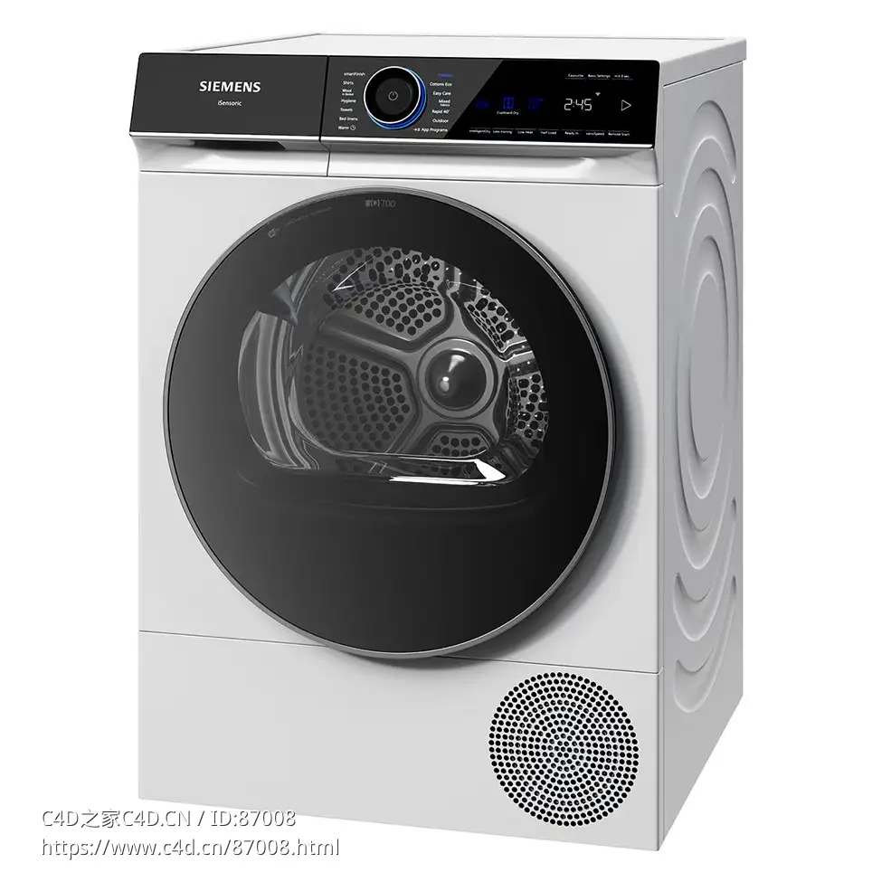 西门子iQ700系列干衣机3D模型素材下载iQ700 Tumble Dryer by Siemens