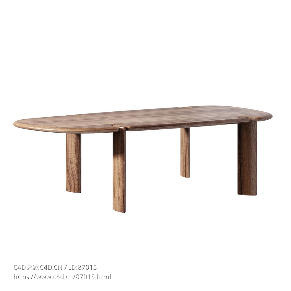 巴克斯特伊萨姆餐桌3D模型素材下载Isamu Dining Table by Baxter