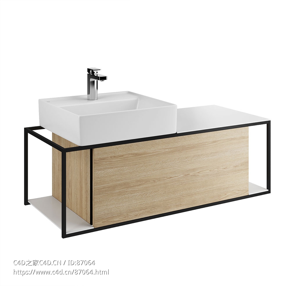 堡卫浴朱尼特洗手台组合3D模型素材下载Junit Washbasin Unit by Burgbad
