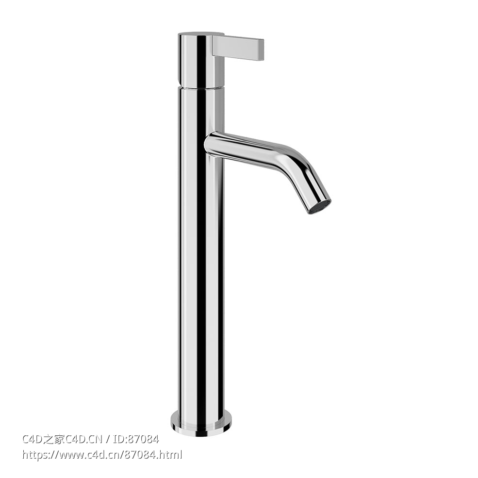 Kartell 29厘米高单把面盆立柱龙头高款面盆水龙头3D模型素材下载Kartell Column Singl