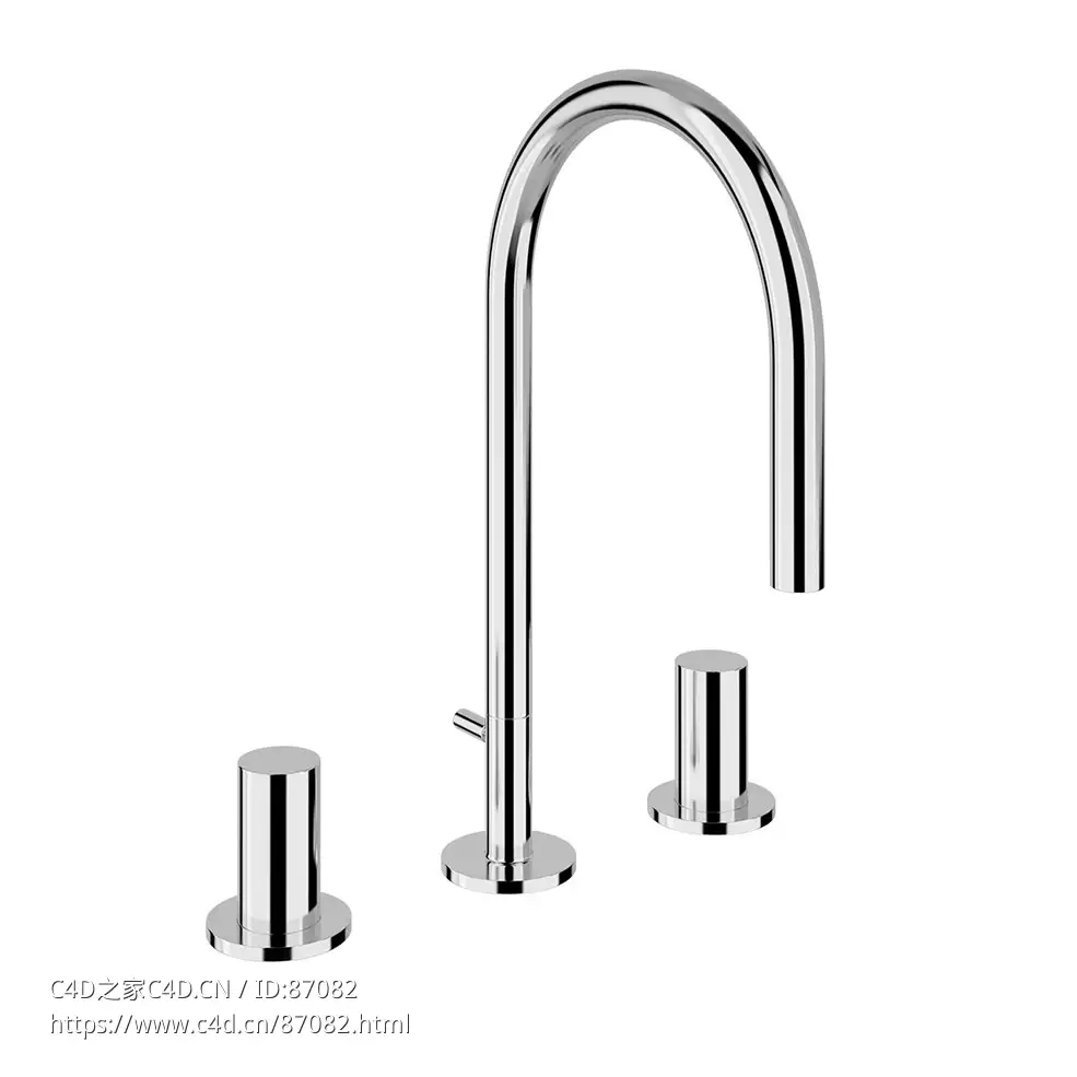 Kartell 三孔面盆龙头卫浴水龙头3D模型素材下载Kartell 3-Hole Basin Mixer by Laufen - C4D之家 - 1504.jpg