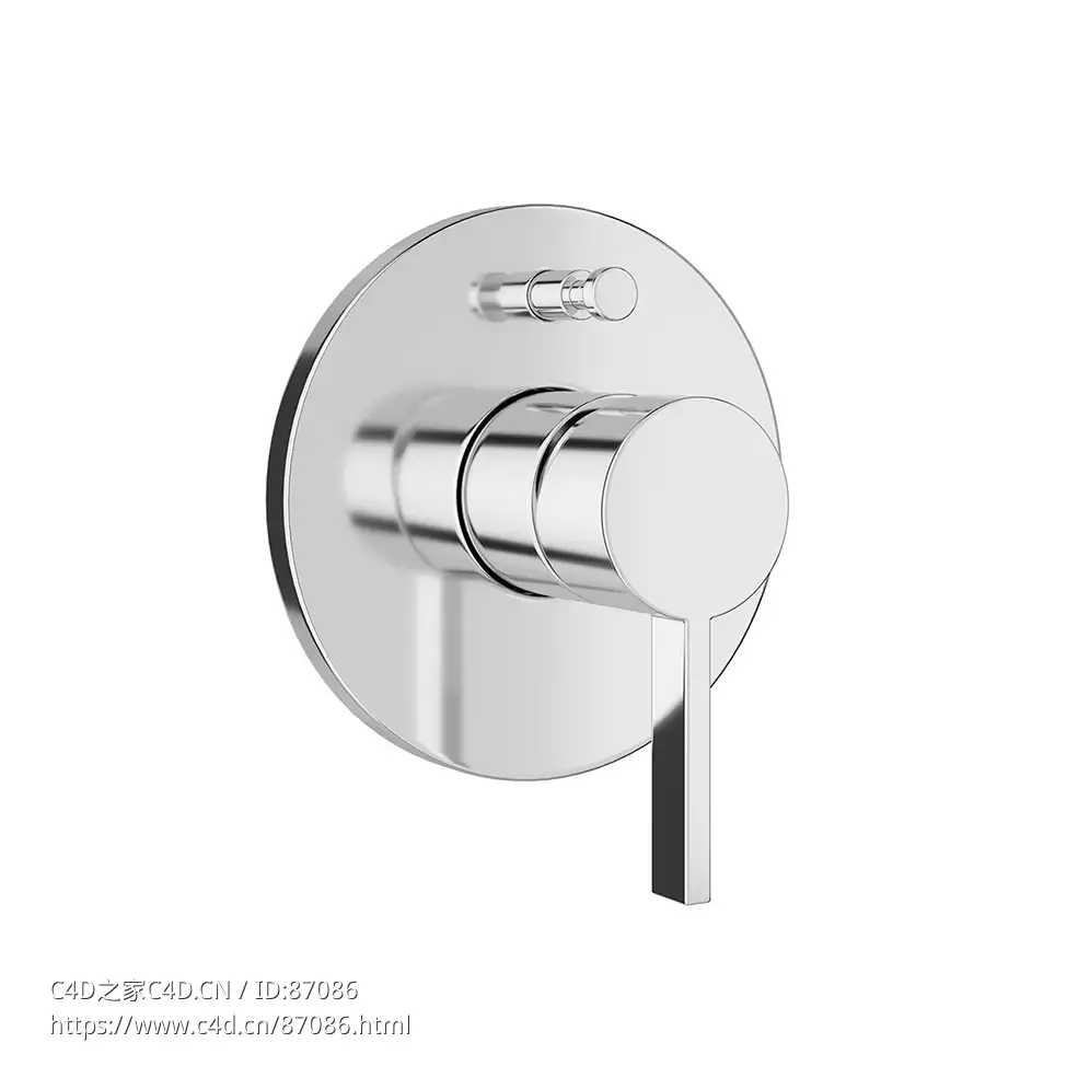 Kartell 暗装单把浴缸龙头带切换器入墙式浴缸龙头3D模型素材下载Kartell Concealed Si - C4D之家 - 1508.jpg