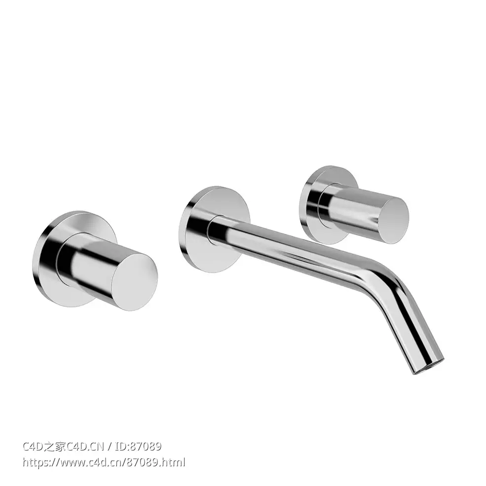 Kartell 175毫米双把暗装面盆龙头入墙式面盆龙头3D模型素材下载Kartell Twin Handled