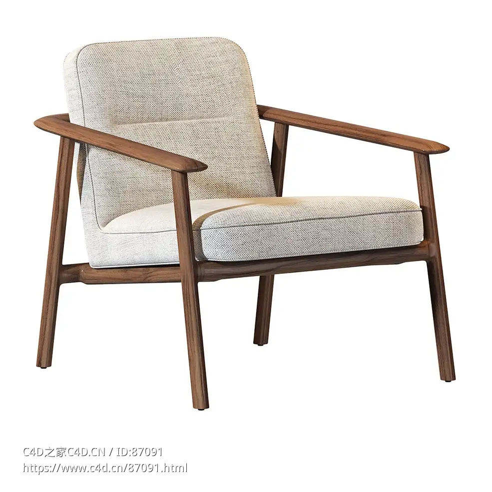 Kato 扶手椅办公休闲椅3D模型素材下载Kato Armchair by Boss Design