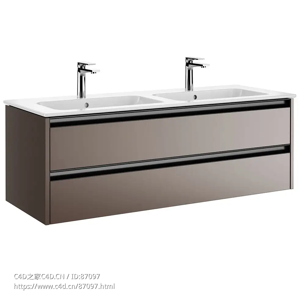 Ketho 双盆浴室柜洗漱台3D模型素材下载Ketho 2 Double Vanity Unit by Duravit - C4D之家 - 1519.jpg