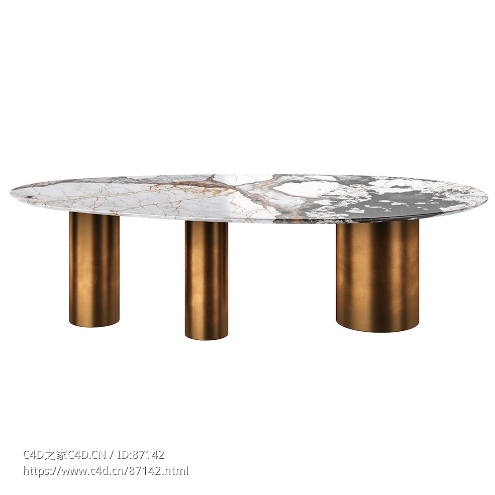 Lagos 餐桌餐厅家具3D模型素材下载Lagos Dining Table by Baxter